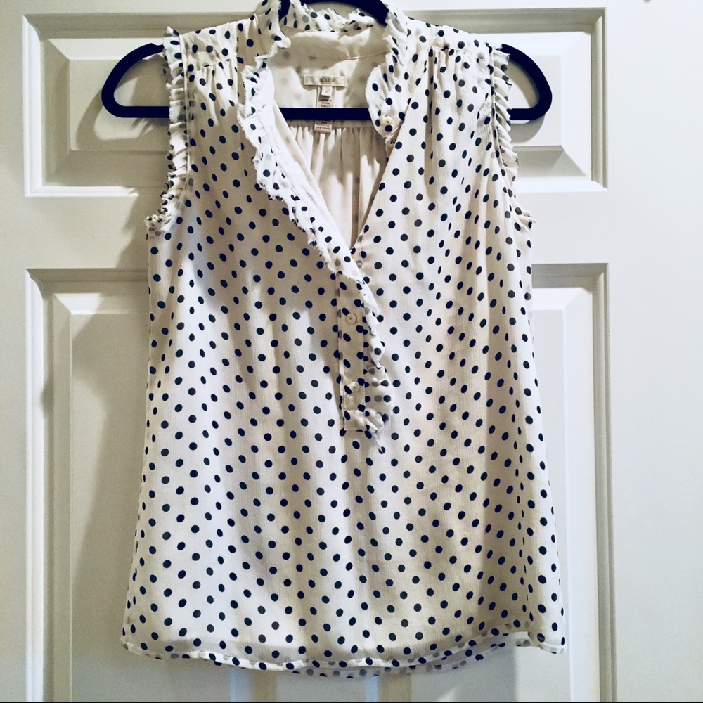 J. CREW - NATASHA TOP IN POLKA DOT